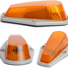 5pcs Amber Lens Cab Roof Marker Lights, KOMAS Roof Top Lamp Running Light Replacement + T10 Set for Truck SUV 1980-1997 Ford F1-150 F-250 F-350 F-450 F-550 Super Duty (Amber Cover + Base)