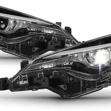 [For 2017-2019 Toyota Corolla L & LE Model] Black Housing OE-Style Single Projector Beam Headlight Headlamp Assembly, Driver & Passenger Side