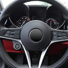 Carbon Fiber Style ABS Plastic Steering Wheel Decoration Frame Trim for Alfa Romeo Stelvio Giulia 2016 2017 2018, 2 pcs/set