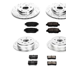Power Stop K4076 Front & Rear Brake Kit with Drilled/Slotted Brake Rotors and Z23 Evolution Ceramic Brake Pads