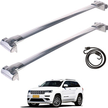 TUNTROL Stainless Steel Roof Rack Crossbars Compatible with Jeep Grand Cherokee 2011-2021 Roof Rail Luggage Holder Rooftop Cargo Carrier Silver (Silver)