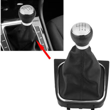 KIMISS Car Automatic Shift Knob with Button, for Audi A5 A4L Q5 B8 B8PA B9 2009-2016, Left-Hand Drive Gaiter Boot Gear Shift Stick Knob Leather Dust-Proof Gaiter Boot Cover