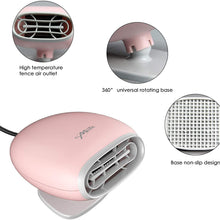 Auto Fan Heater 150W, Auto Heater and Cooling Fan 2 in 1 Portable Windshield Dehumidifier Demister Defroster, Plug into 12V cigarette lighter (Black,Warm wind)
