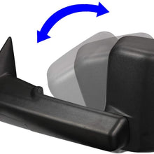 Replacement for Dodge RAM Black Heated Power Glass Foldable Towing Side+Circle Blind Spot Mirror