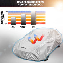 Motor Trend FlexCover Waterproof Car Cover for Rain Wind All Weather L Fits up to 190"