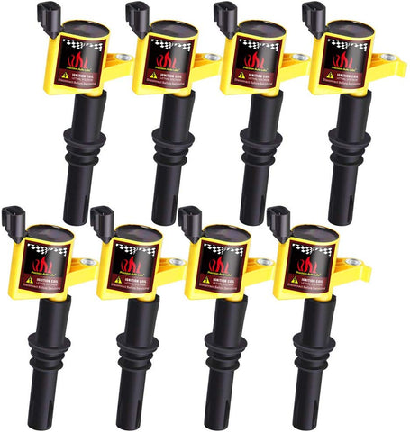 8 x Straight Boot Ignition Coils 15% More Energy F-150 for Ford Lincoln Mercury V8 V10 4.6l 5.4l 6.8l Fits for DG511 C1541 FD508