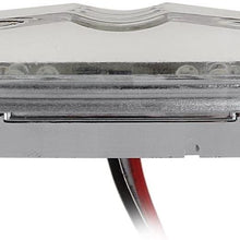 Partsam 5pcs 4" x 2" Rectangle Double Bullseye Red Led Side Marker Clearance Lights Clear Lens 12 Diodes 3 wires Auxiliary Stop Turn Signal Running Brake Tail Lights Dual Modes Waterproof 12V Sealed