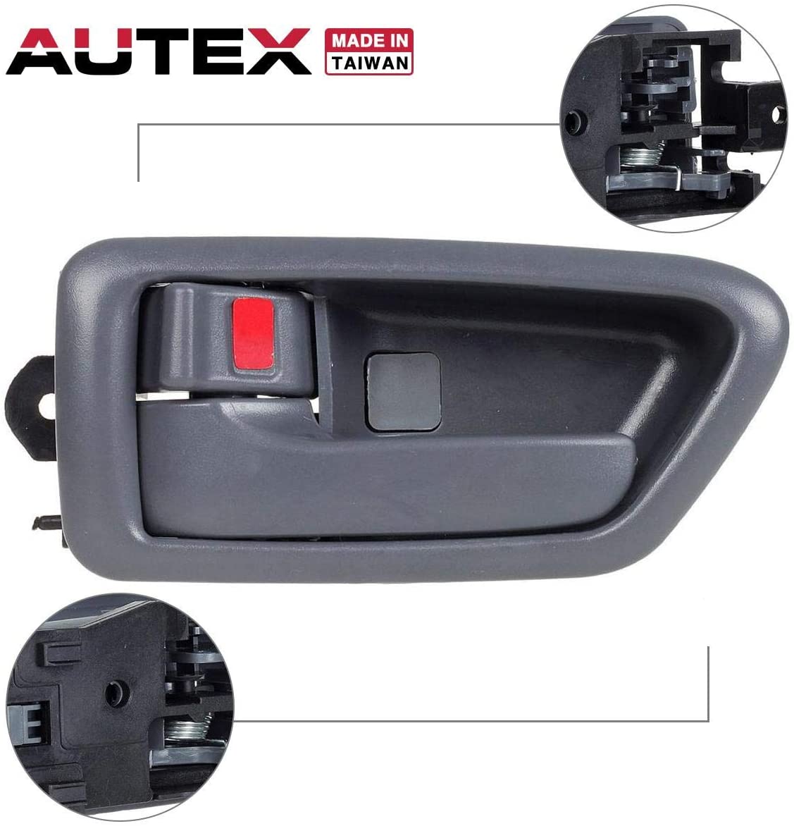 AUTEX 91002/91006 Grey Interior Door Handle Front/Rear Left Driver Side Compatible with Toyota Camry 1997 1998 1999 2000 2001