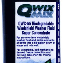 Qwix Mix Biodegradable Windshield Washer Fluid Concentrate, 1 Bottle Makes 55 Gallons - Grime & Bug Remover, Superior Commercial Grade Glass Cleaner, Single