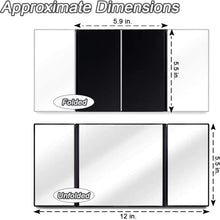 Zento Deals Car Visor Cosmetic Vanity Mirror Clip On Auto Sun Visor Mirror-Makeup Travel Tri Fold Universal Fit Auto Mirror for Truck Car SUV RV Van Jeep Sun Car Visors Mirror