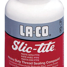 LA-CO 42019 Slic-Tite Premium Thread Sealant Paste with PTFE, -50 to 500 Degree F Temperature, 1/2 pt Jar with Brush in Cap