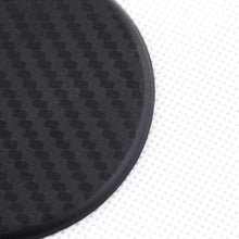 TRUE LINE Automotive Black Round Carbon Fiber Cup Holder Insert Interior Car Tray Anti Slip Pad