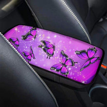 Youngerbaby Purple Butterfly Auto Center Console Armrest Pad Seat Box Cover Universal Fit Car Armrest Cover Cushion Mat for Sedan, Van, SUV, Truck Car Accessories