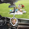 Libloop Car Auto Rearview Mirror Hanging Ornament Beautiful Photo Frame Locket Photo Frame Metal for Car Mirror (Heart Shaped)