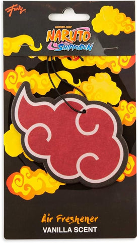 Naruto Akatsuki Red Rain Cloud Symbol Hanging Car Air Freshener | Features A Double-Sided Print of The Menacing Red Cloud Symbol | Vanilla Scented