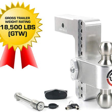 Weigh Safe 180 HITCH LTB4-2.5-KA 4" Drop Hitch, 2.5" Receiver 18,500 LBS GTW - Adjustable Aluminum Trailer Hitch Ball Mount & Stainless Steel Combo Ball, Keyed Alike Key Lock and Hitch Pin