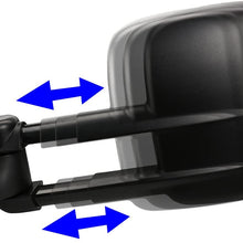 DNA Motoring TWM-001-T222-BK+DM-SY-022 Pair of Towing Side Mirrors + Blind Spot Mirrors