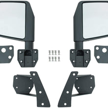 EAG Reflection Mirrors with Pillar Post Relocation Brackets Fit for 07-18 Jeep Wrangler JK