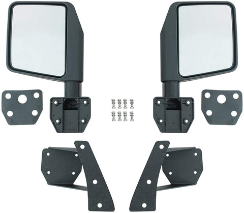 EAG Reflection Mirrors with Pillar Post Relocation Brackets Fit for 07-18 Jeep Wrangler JK