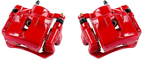 Callahan CCK11984 [2] FRONT Performance Grade Red Powder Coated Semi-Loaded Caliper Assembly Pair Set