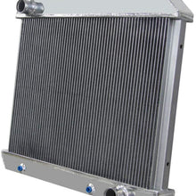 OzCoolingParts 4 Row Core All Aluminum Radiator + 16" Fan w/Louver Shroud + Thermostat/Relay Wire Kit for 1961-1966 62 63 64 65 Chevy GMC C10 C20 C30 K10 K20 K30 Trucks Suburban Pontiac Olds V8