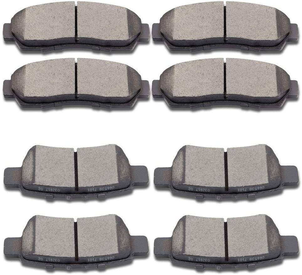 SCITOO Ceramic Front Rear Disc Brake Pad Set fit for 2005-2010 Honda Odyssey