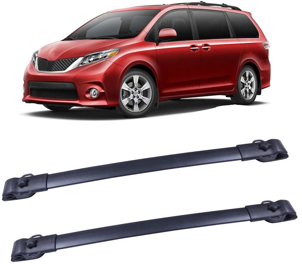 LUJUNTEC 42” Aluminum Roof Mounted Roof Rack Cross Bar Set Fit for 2011-2020 for Sienna Top Rail Carries Luggage Carrier