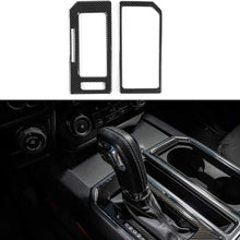 Voodonala Carbon Fiber Grain Cab Gear Shift and Cup Holder Trim Sheet Kit Interior Accessories for Ford F150 2016 2017 2018