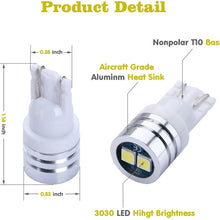 iBrightstar Extremely Bright 3030 Chipsets 168 175 194 2825 W5W T10 Wedge LED Bulbs For License Plate Interior Map Dome Trunk Lights, Xenon White