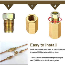 FSLLOVE FANGSHUILIN Brake Fittings Brass Inverted Flare Union & Compression Accessories 12 Pcs S4M4 (Color : Copper Unions)