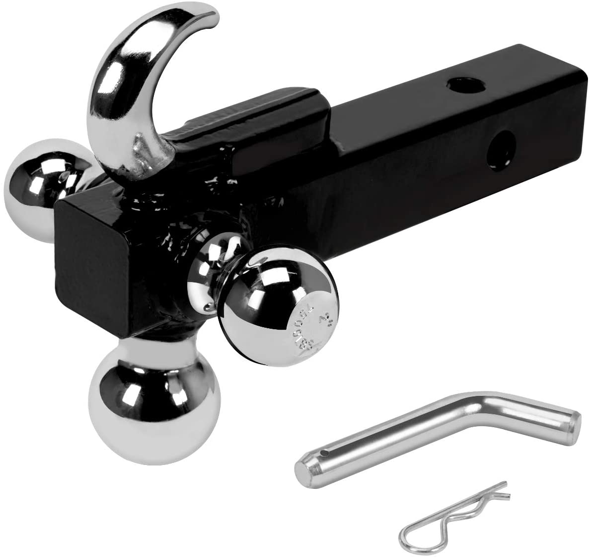 leofit Trailer Tri-Ball Hitch with Hook Receiver Mount, 1-7/8’’& 2’’& 2-5/16’’ Ball with Hitch Pin