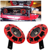 Fydun Automobile Motorcycle Modified Horn Speakers Klaxon Loudspeaker 1Pair 12V (Red)
