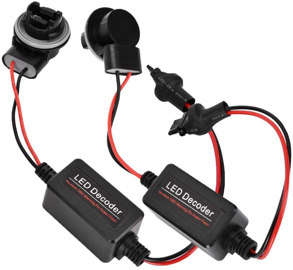 Hlyjoon Car Error Free Decoder 2pcs 3156 LED Headlight Decoder Device Anti-Flicker Resistors Error Canceller Car Vehicles LED Headlight Decoder for LED Headlight Fog Light