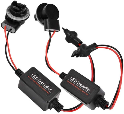 Hlyjoon Car Error Free Decoder 2pcs 3156 LED Headlight Decoder Device Anti-Flicker Resistors Error Canceller Car Vehicles LED Headlight Decoder for LED Headlight Fog Light