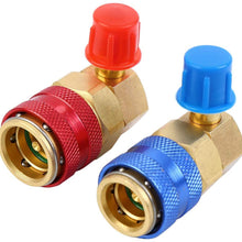 Ridgeyard R134A Adapter Fittings Quick Coupler High Low AC Condition Manifold Gauge Hose Conversion kit, 1/4" SAE HVAC