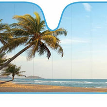 BDK AS- 601_AM Palm Tree Tropical Island Sunset Auto Windshield Sun Shade (for Car SUV Truck-Bubble Foil Folding Accordion) - AS-601__AM
