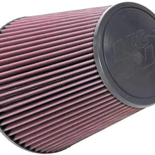 K&N Universal Clamp-On Air Filter: High Performance, Premium, Washable, Replacement Filter: Flange Diameter: 6 In, Filter Height: 8 In, Flange Length: 0.625 In, Shape: Round Tapered, RU-1044XD
