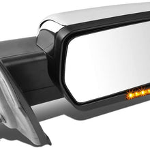 Right Passenger Side Chrome Manual Folding w/Amber LED Turn Signal Light Towing Mirror Replacement for Ford F-150 04-14