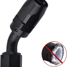 EVIL ENERGY 6AN Straight Swivel Hose End Fitting for Braided Fuel Line Aluminum Black 2PCS