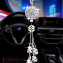 Bling Car Ornament Clear Hanging Crystal Ball Prism Crystals,Lucky Crystal Sun Catcher Ornament,Rear View Mirror Flower Charm Decor Design Pendant Bling Car Accessories (30 mm Clear) (White)