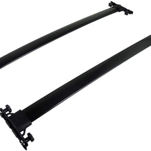 Spec-D Tuning Black Aluminum Adjustable Roof Rack Cross Bar for 2014-2018 Toyota Highlander Le