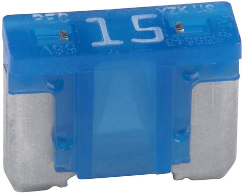 5 Pack Bussmann BP/ATM-15LP-RP Blue ATM Low-Profile 15 Amp Fast-Acting Automotive Mini Blade Fuses - 5 per Card