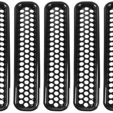 Bestmotoring Jeep TJ ABS Car Front Center Grille Insert Covers, Car Grille Guards Decorative Cover for Jeep Wrangler TJ 1997-2006