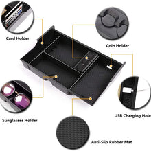 Center Console Organizer Tray Fit for 2007-2019 2020 Toyota Tundra / 2008-2020 Toyota Sequoia Black Insert ABS Materials Armrest Box Secondary Storage