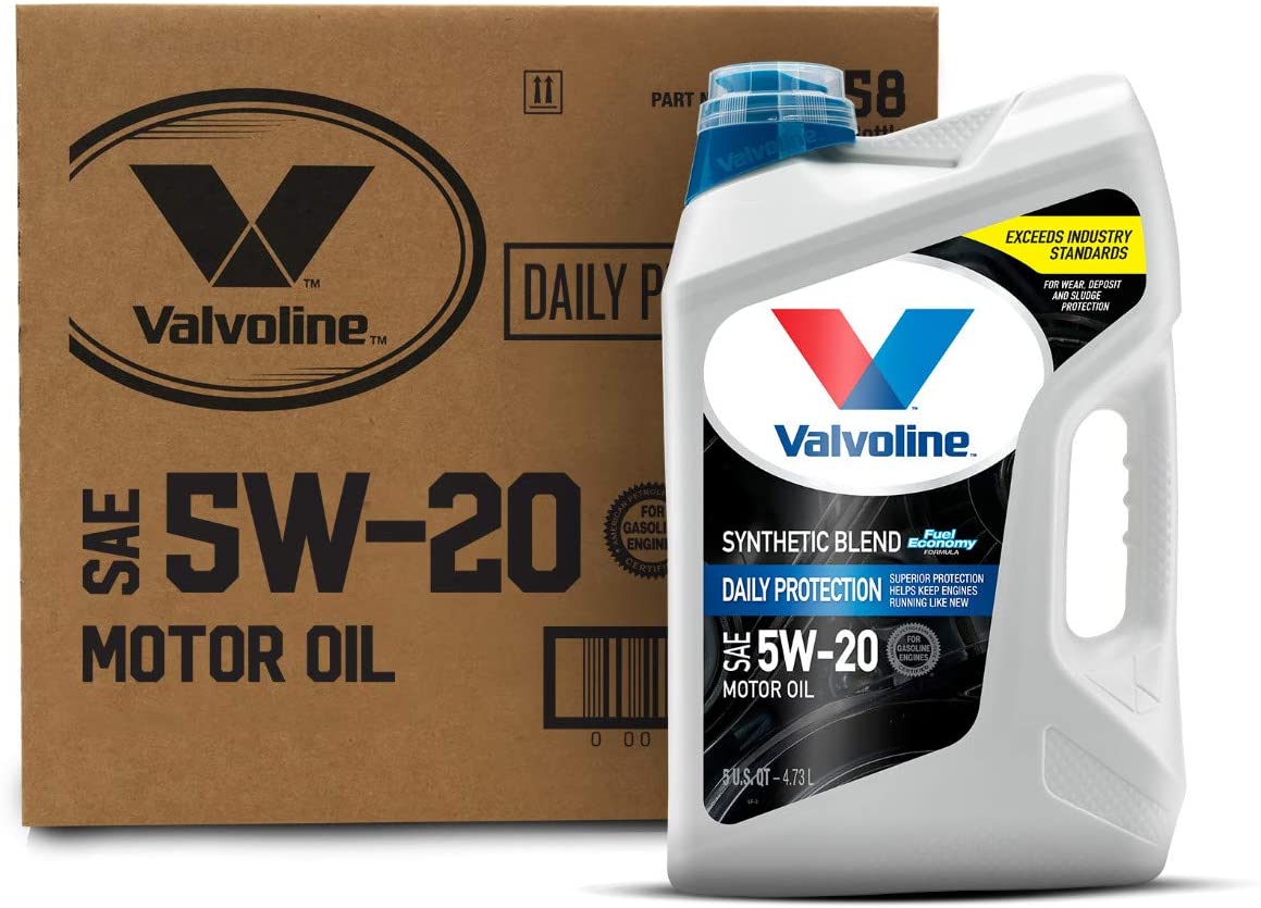 Valvoline Daily Protection SAE 5W-20 Synthetic Blend Motor Oil 5 QT, Case of 3