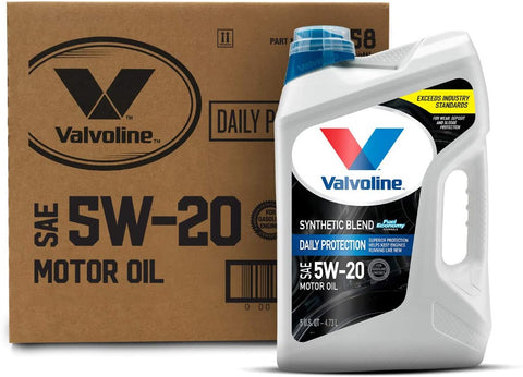 Valvoline Daily Protection SAE 5W-20 Synthetic Blend Motor Oil 5 QT, Case of 3