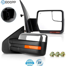 ECCPP Pair Driver Passenger Side View Mirror Replacement fit for Ford F-150 2004-2014 Power Heated Chrome Puddle Signal Light