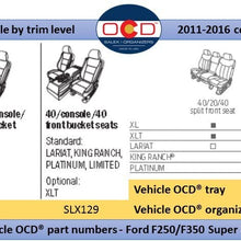 Vehicle OCD - Center Console Organizer Tray for Ford SuperDuty F250 / F350 (2011-2016) - Made in USA