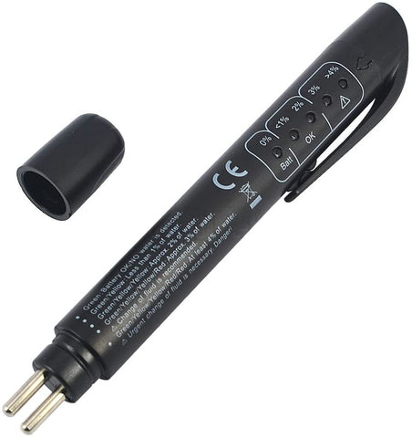 Brake Fluid Liquid Tester Pen with 5 LED Indicators, Calibrated For DOT3 DOT4 Brake Fluid by FORNORM (Black-A)