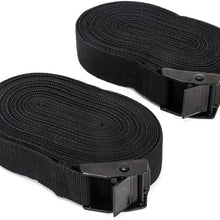TIROL Pair Car Roof Rack Pad Cargo Rack Long Extra Straps Black Tie-Down Strap Padded Cam Lock Buckle